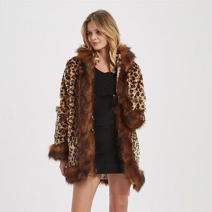 Fur Hooded Womens Warm Zipper Outwear Coat