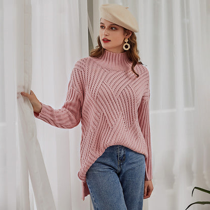 Festive Oversize Turtleneck Sweater