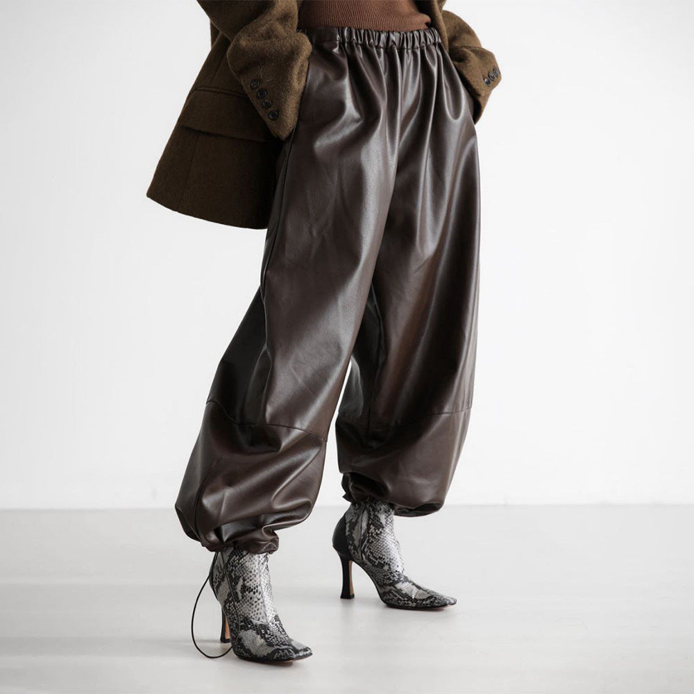 Chic Winter Leather Trousers