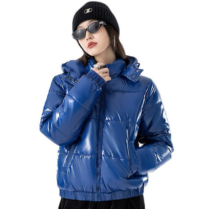 Zippered Patent Puff Coat