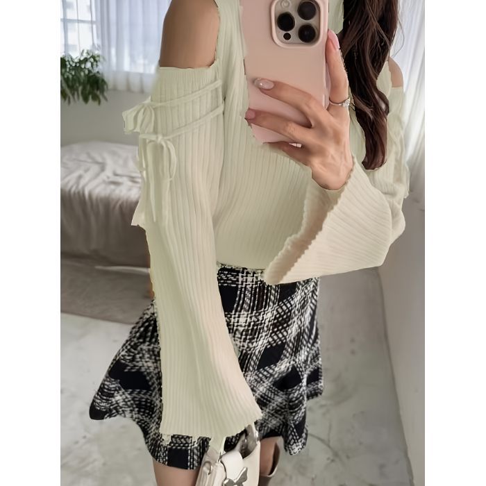 Womens Open Shoulder Style Turtleneck Cool Sweaters