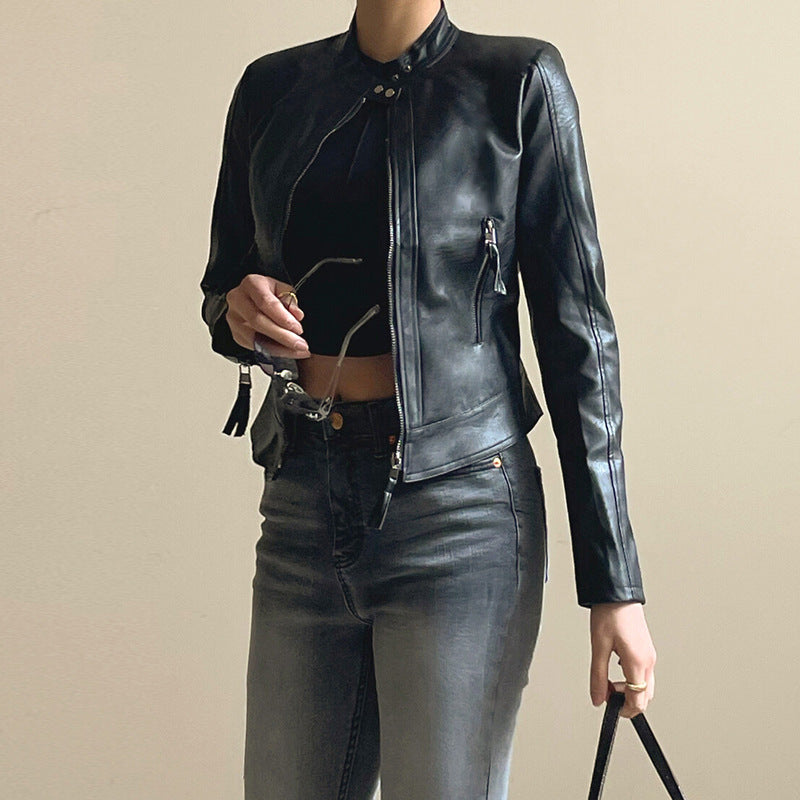 Modern Motorcycle Zip Up Coat