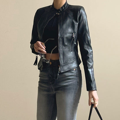 Modern Motorcycle Zip Up Coat