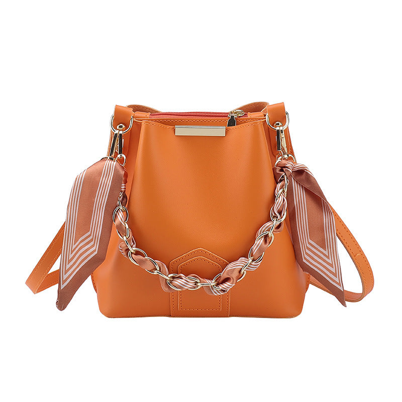 Leather Tote Top Handle Bag With Beading And Ruffles