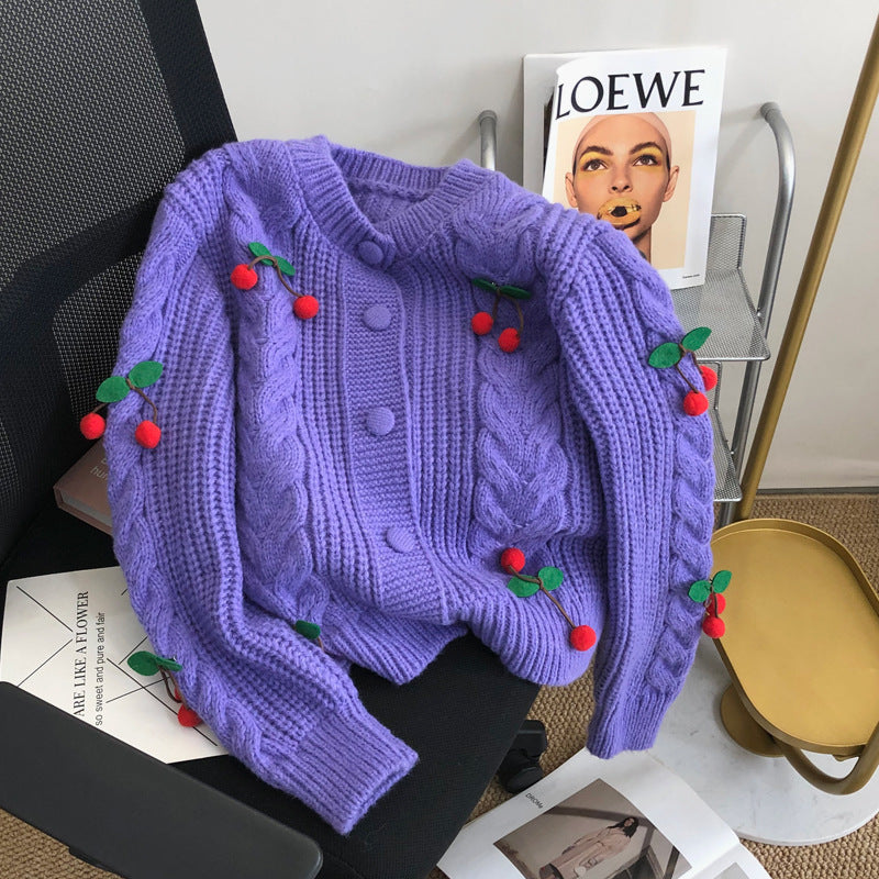 Sweet Cherry Stand Up Sweater