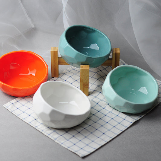 Cat Non Slip Ceramic Bowl Feeder Pet Supplies