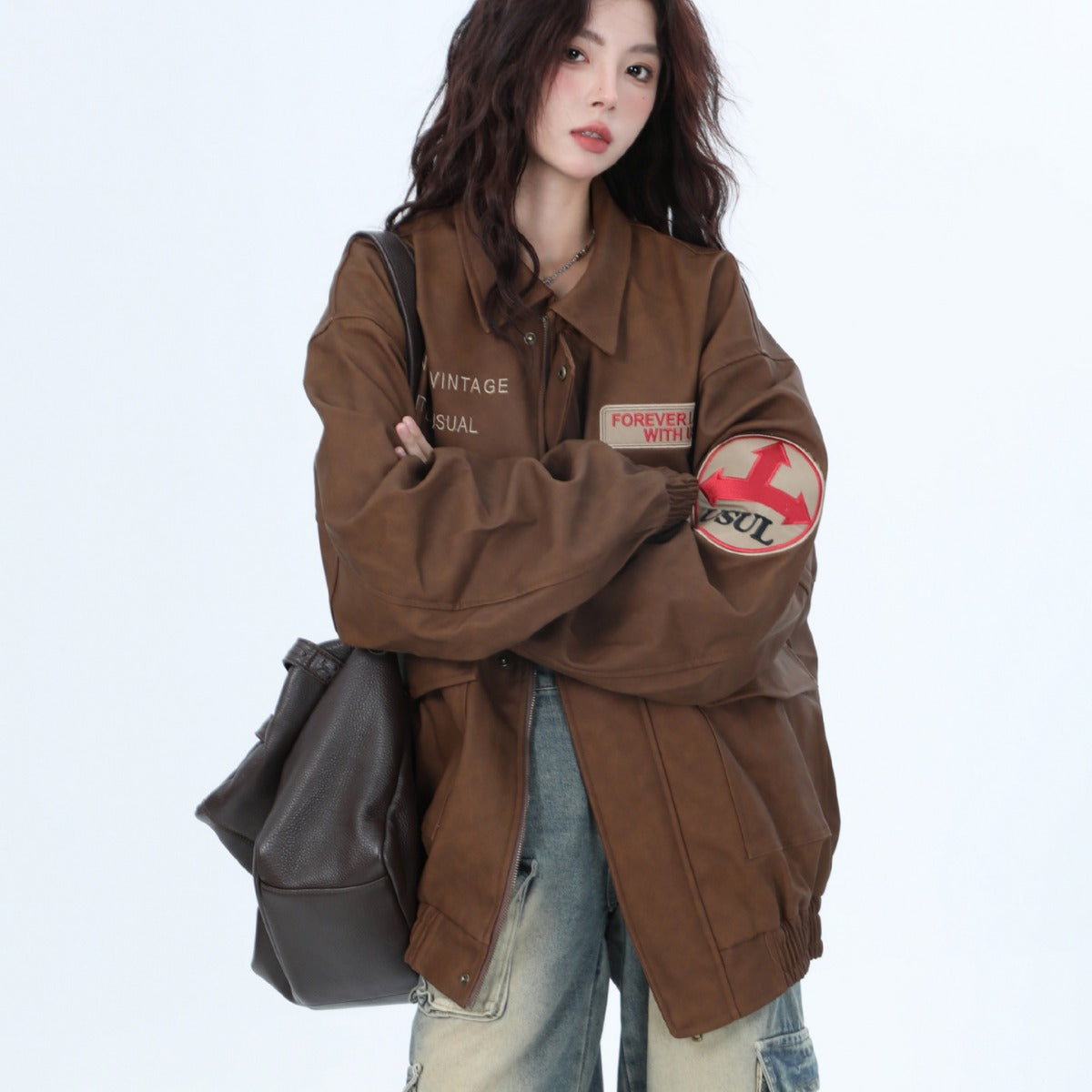 Womens Genuine Leather Furry Natural Touch Coats