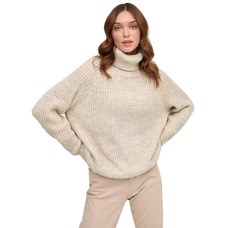 Women Casual Autumn Winter Turtleneck Knitted Sweaters