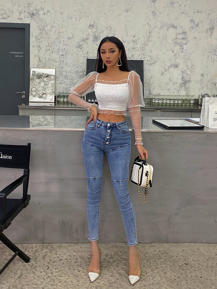 Women’s High Waist Slim Pencil Jeans