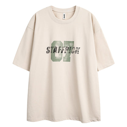 Womens Vintage Black Letter Print T-Shirts