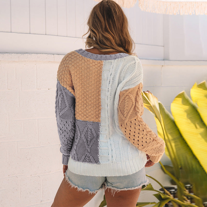 Womens Nordic Style Crew Neck Sweater