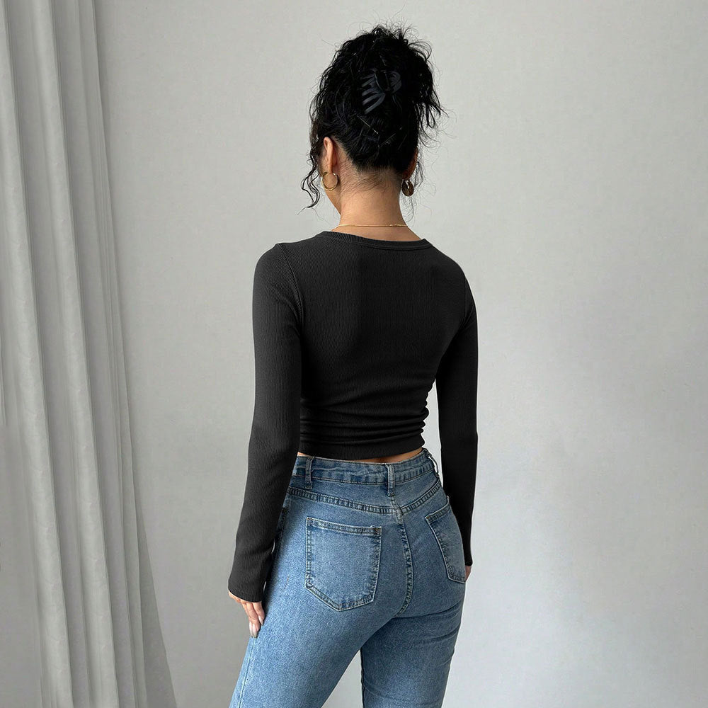 Womens Long Sleeve Square Wide Neck Thin Sweaters