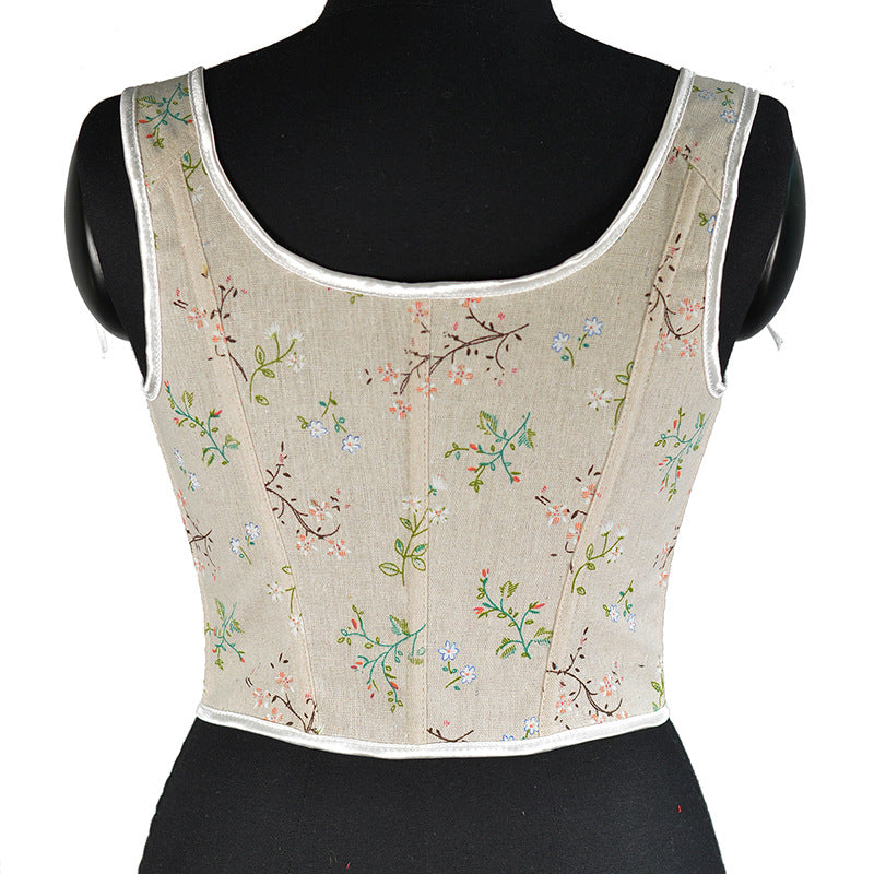 Womens Floral Backless Corset Tops