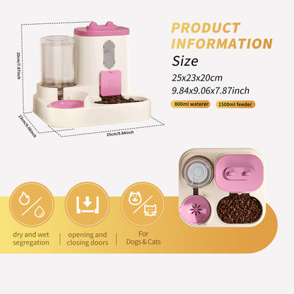 Cats Best Feeding Method Water Food Dispenser Bowls
