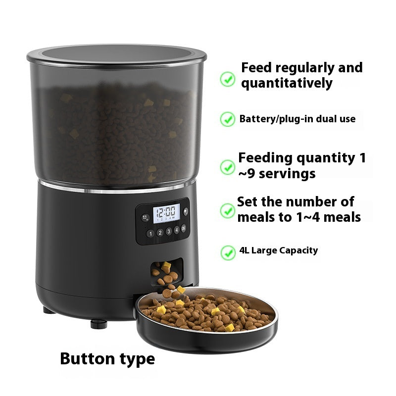 Stainless Steel Audio Recorder 4L WiFi App Automatic Cat Dog Pet Feeder