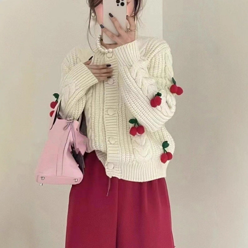 Sweet Cherry Stand Up Sweater