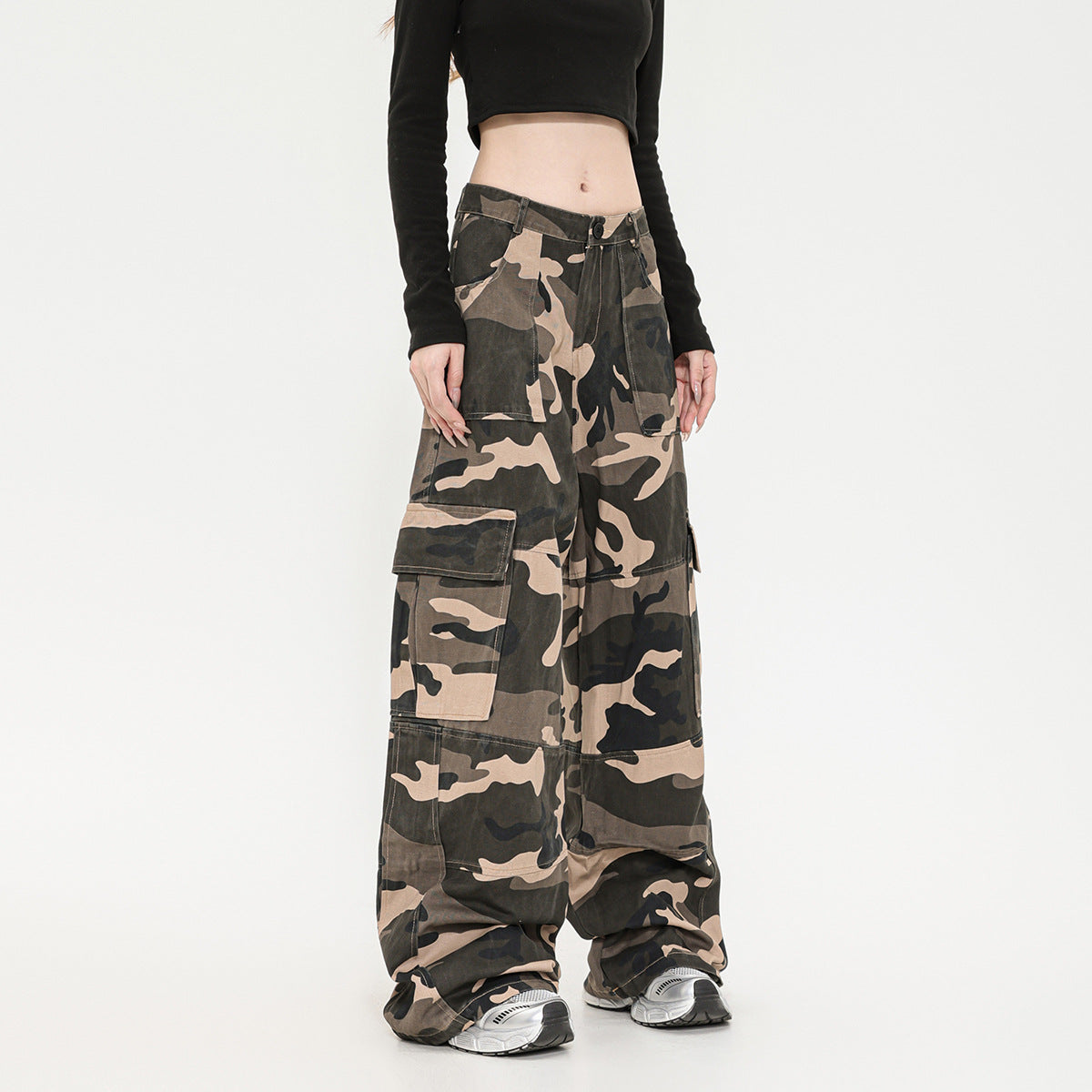 Womens Cute Print Cargo Pants