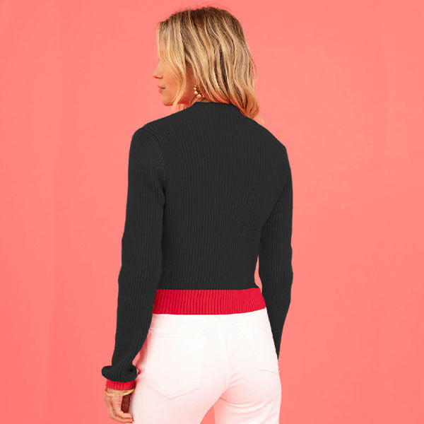Womens Knitted Gothic Heart Patterned Sweaters
