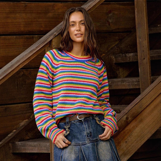Womens Vintage Striped Sweaters