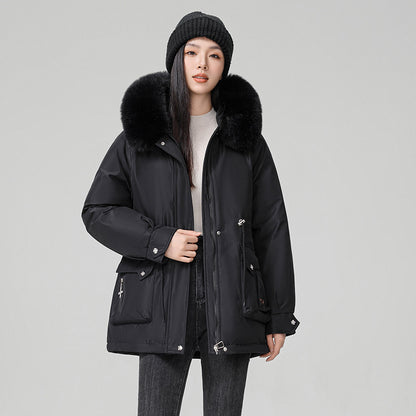 High Quality Cotton Padded Warm Hooded Parka Coat For Women