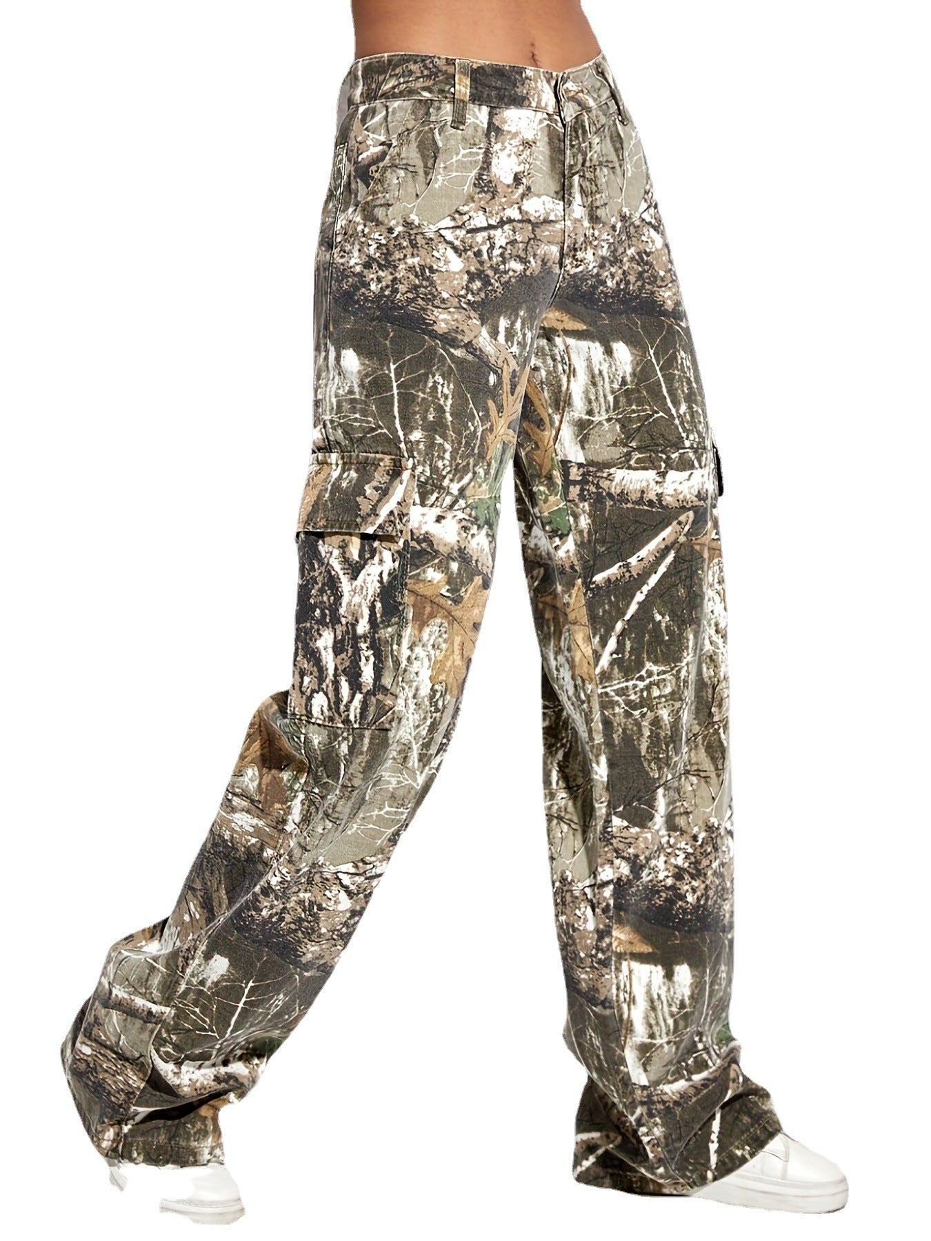 Womens Camouflage Loose Streetwear Denim Trousers