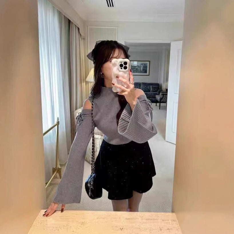 Womens Open Shoulder Style Turtleneck Cool Sweaters