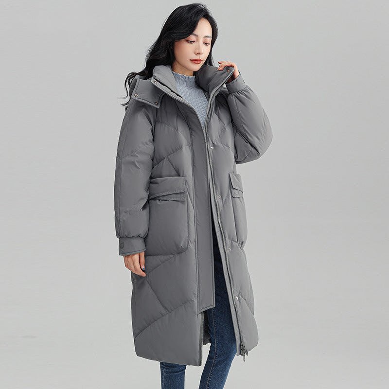Womens Winter Star Glossy Duck Down Hooded Outwear Coat