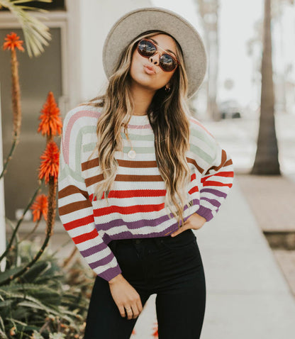 Fashionable Striped Elegance Knitwear