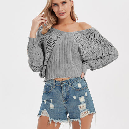 Womens Long Sleeve Knitted Sweater