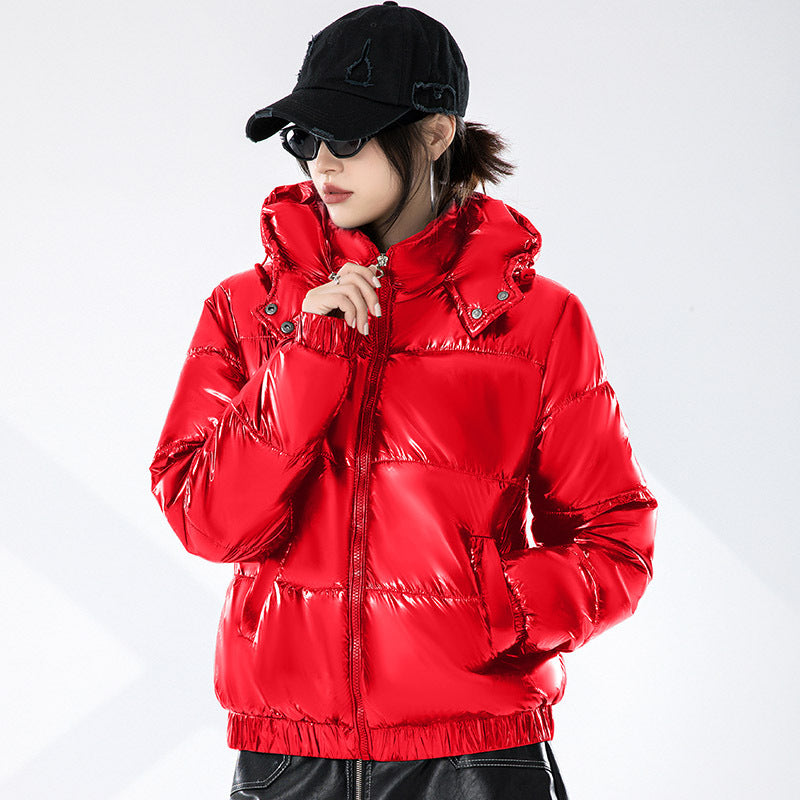 Zippered Patent Puff Coat