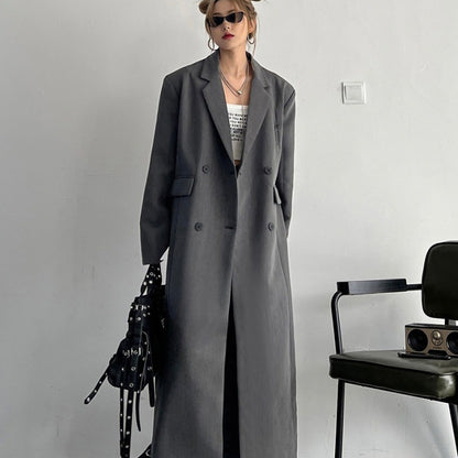 Womens Korean Style Lond Windproof Trench Coat