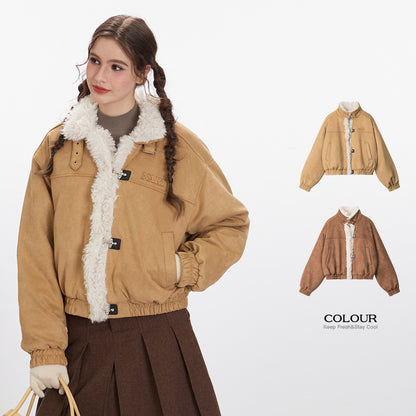 Casual Windbreaker Lapel Collar Womens Winter Coats
