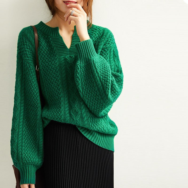 Women V Neck Fringed Sweaters