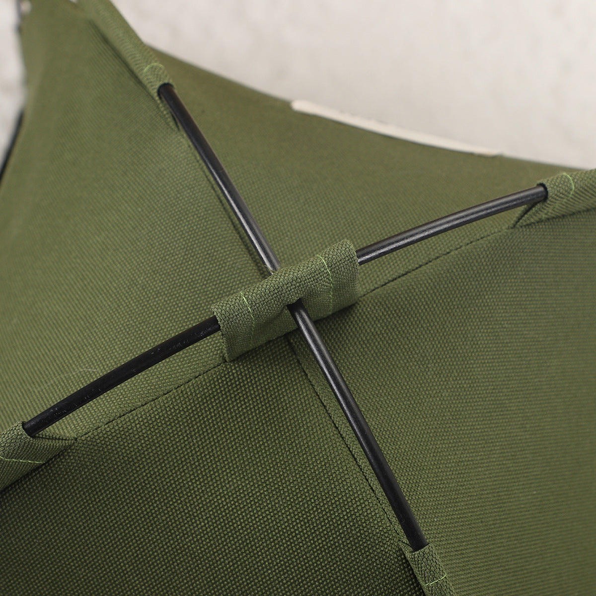 Cozy Camp: Adorable Olive Green Mini Tent Pet Bed