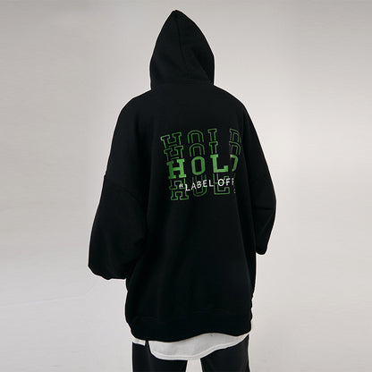 Womens Black Alphabet Letter Print Autumn Winter Sweatshirts