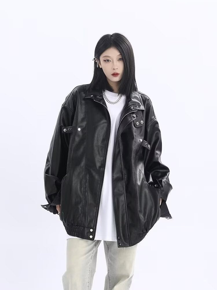 Womens Genuine Leather Furry Natural Touch Coats