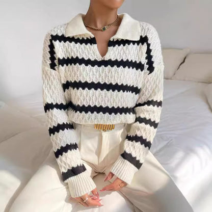 Casual Unisex Striped Winter Autumn Sweaters