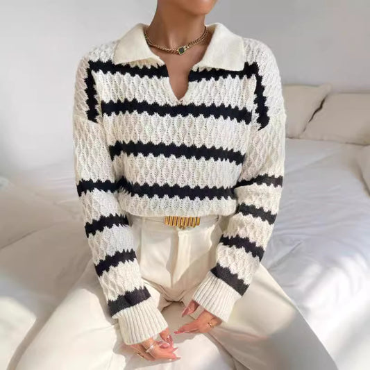 Casual Unisex Striped Winter Autumn Sweaters