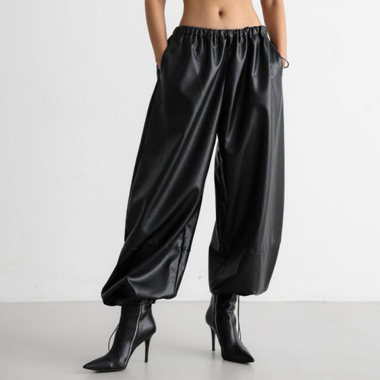Chic Winter Leather Trousers