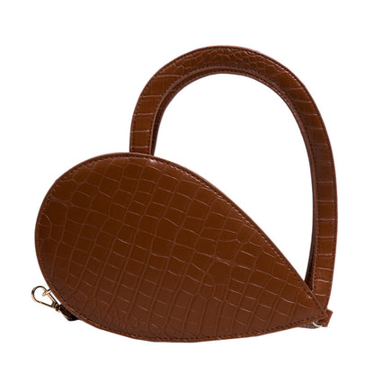 Front Side Gold Heart Shape Elegant Casual Handbags