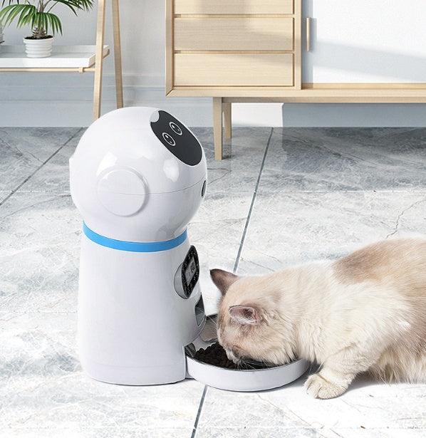 Voice Record LCD Screen Timer Stainless Steel Automatic Pet Feeder