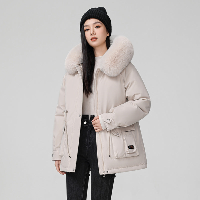 High Quality Cotton Padded Warm Hooded Parka Coat For Women