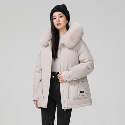High Quality Cotton Padded Warm Hooded Parka Coat For Women