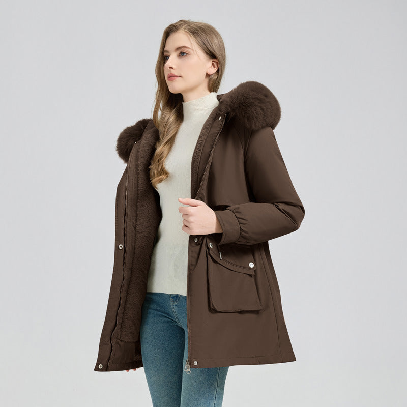Thick Puffy Hooded Winter Parka Coat For Women