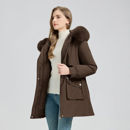 Thick Puffy Hooded Winter Parka Coat For Women