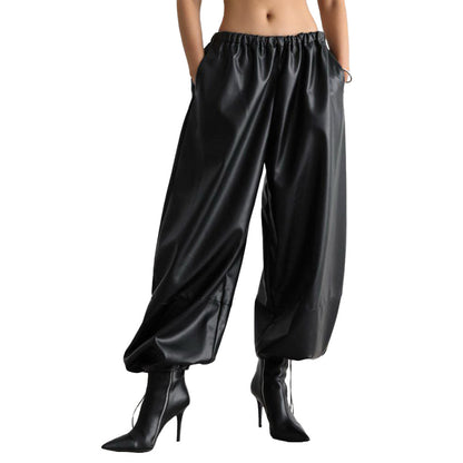 Chic Winter Leather Trousers