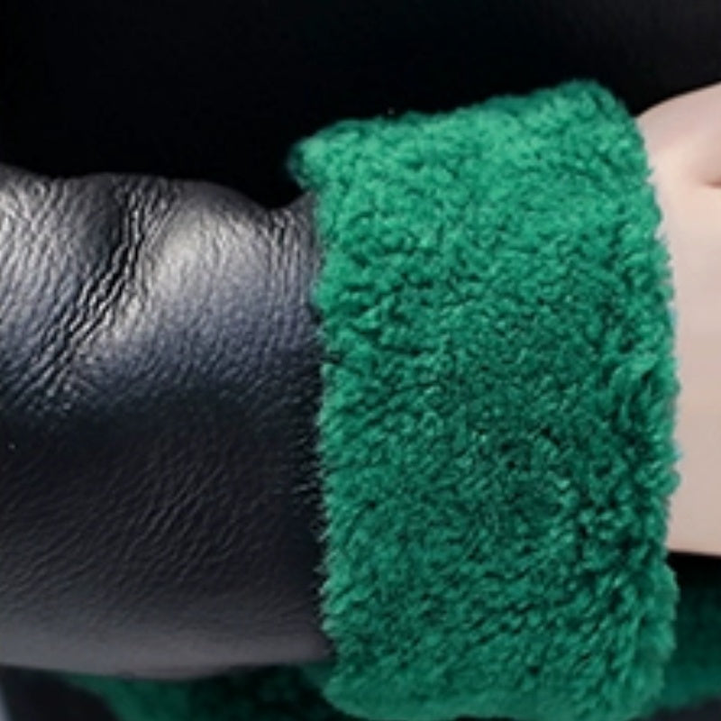 Vintage Chic Green PU Overcoat