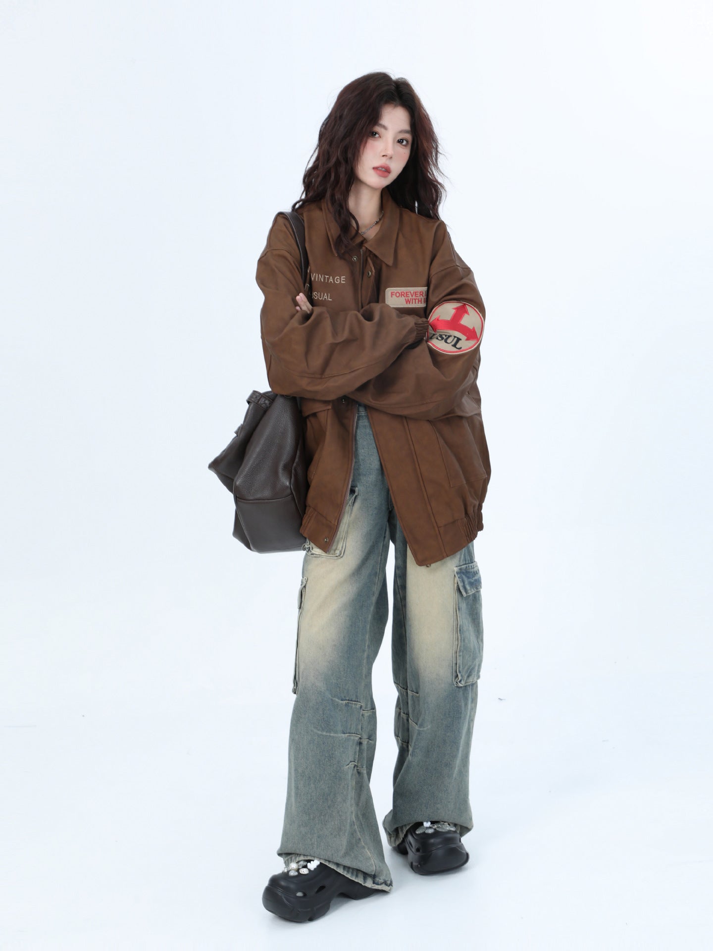 Womens Genuine Leather Furry Natural Touch Coats