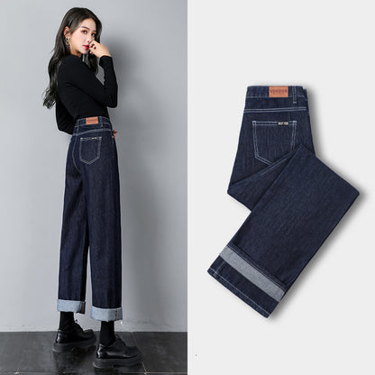 Womens Straight High Waisted Jeans