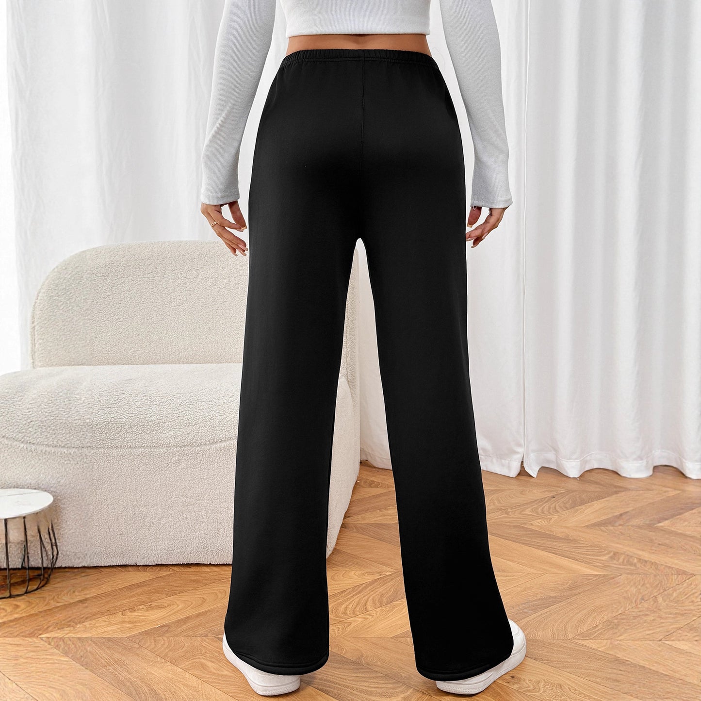Velvet Ankle Length Cool Elegant Zipper Fly Women Pants